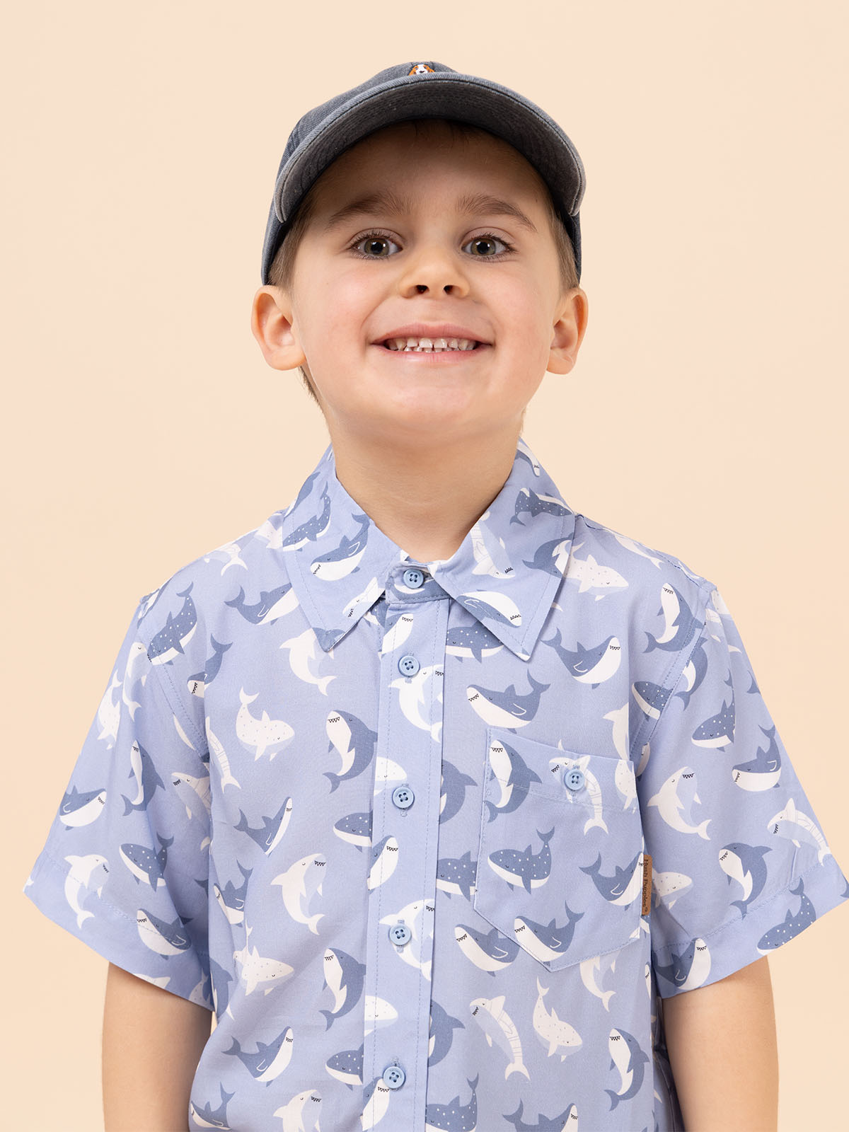 Camisa Niño Guayabera Azul