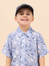 Camisa Niño Guayabera Azul