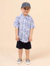 Camisa Niño Guayabera Azul