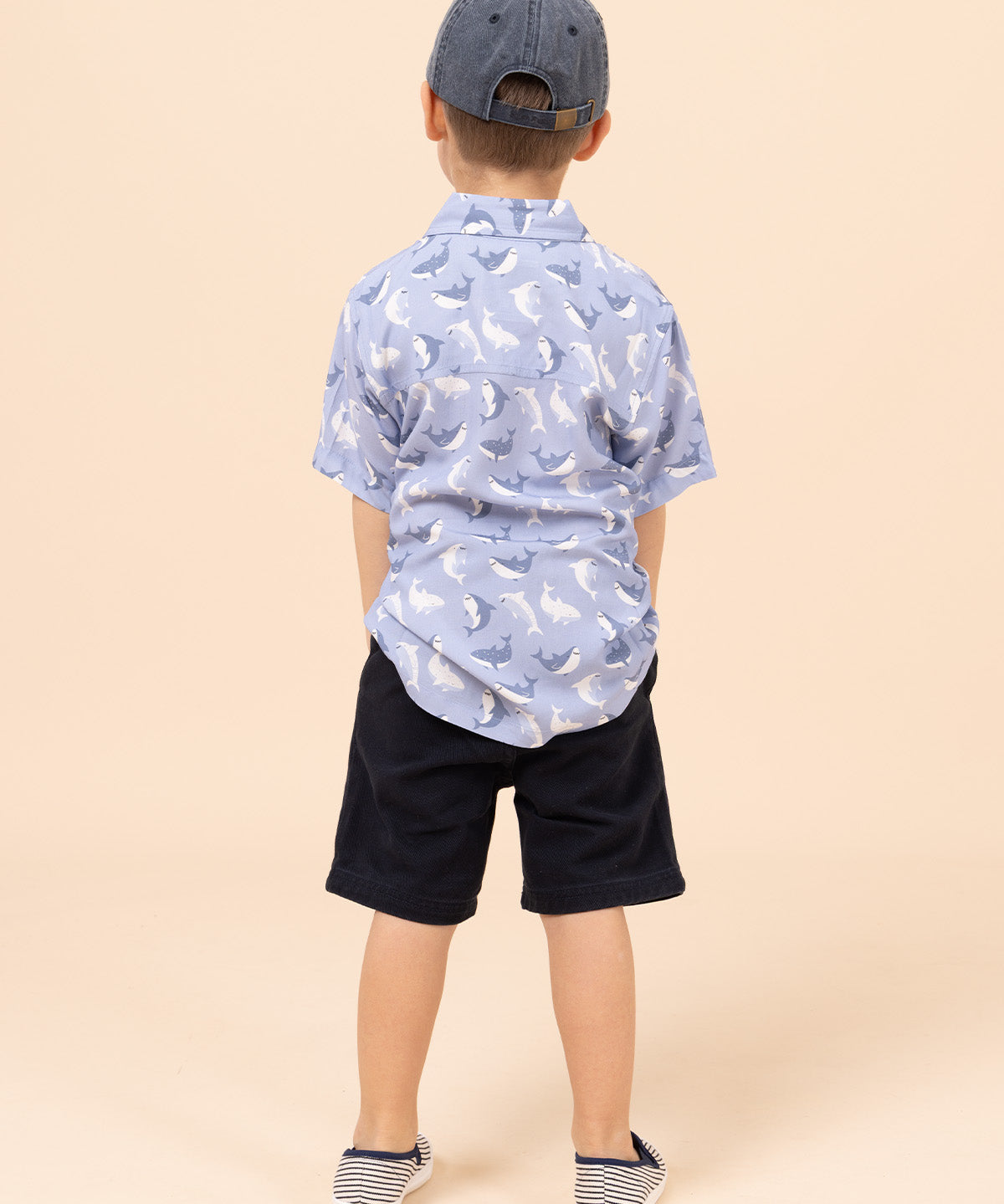Camisa Niño Guayabera Azul