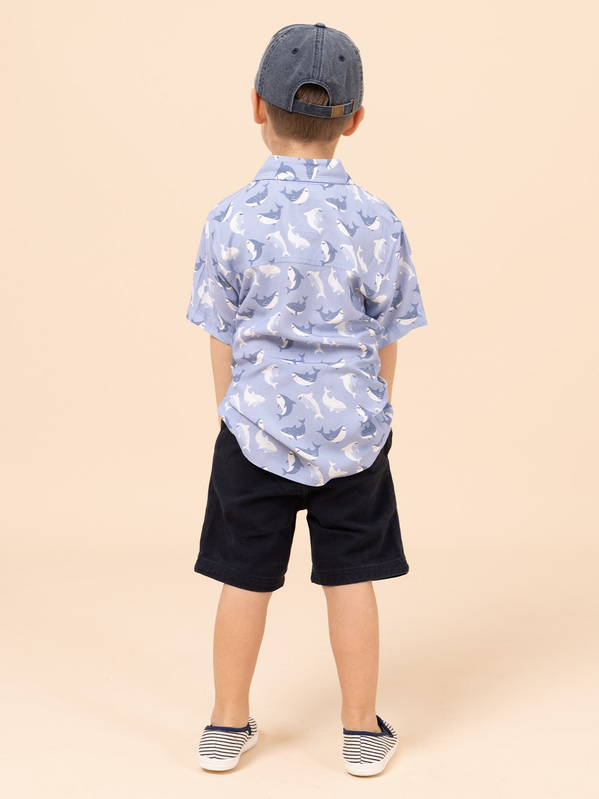 Camisa Niño Guayabera Azul