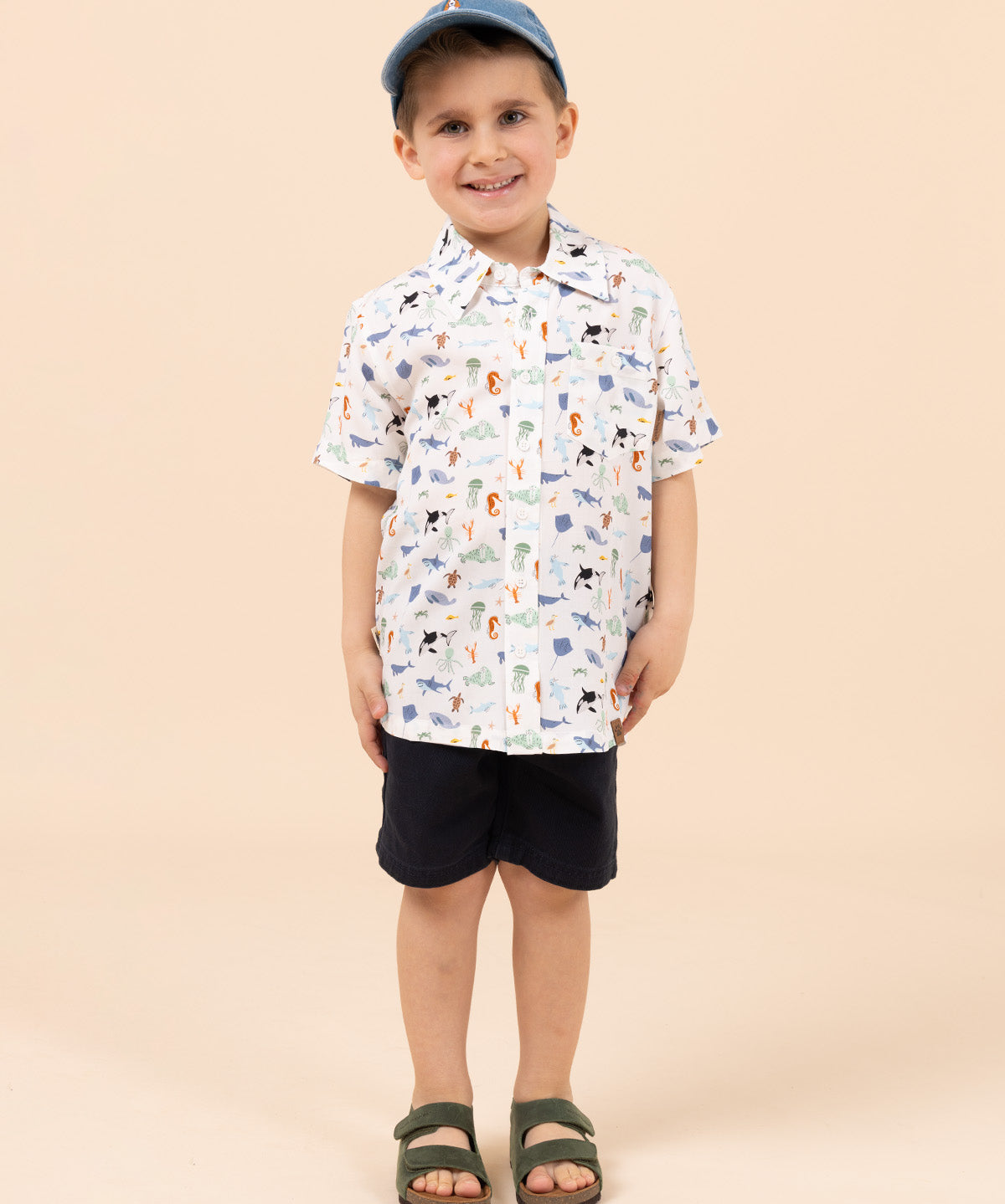 Camisa Niño Guayabera Blanco