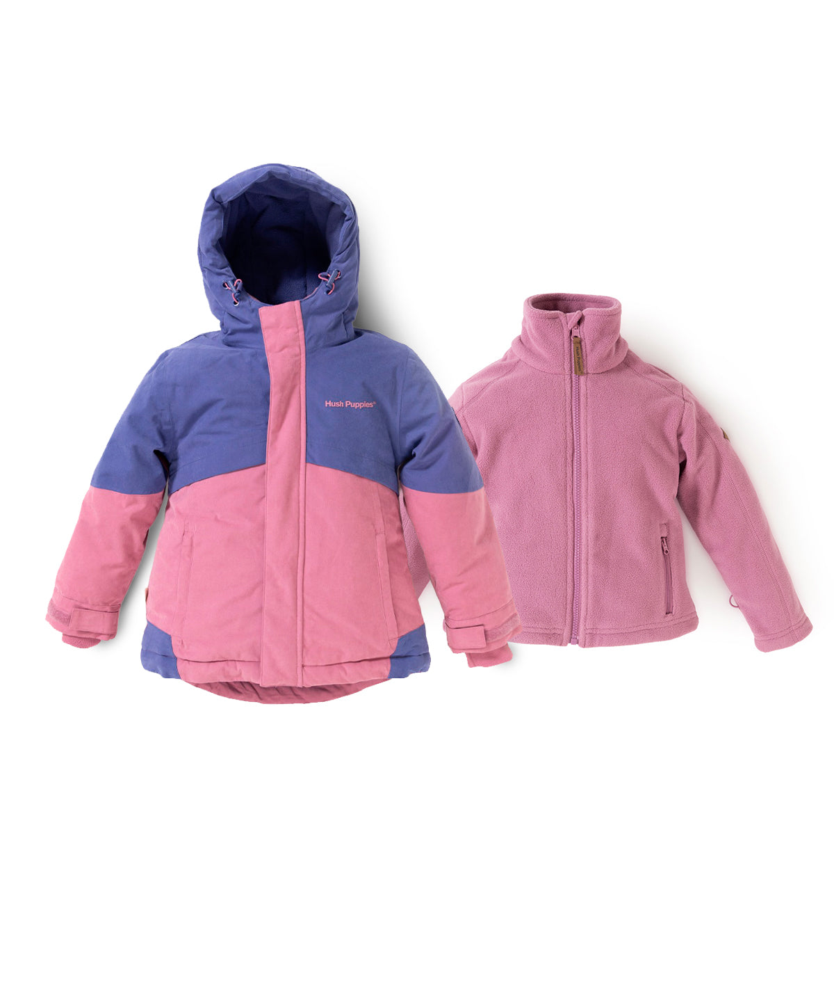 Parka Tres En Uno Waterproof Niña Optimus Rosado