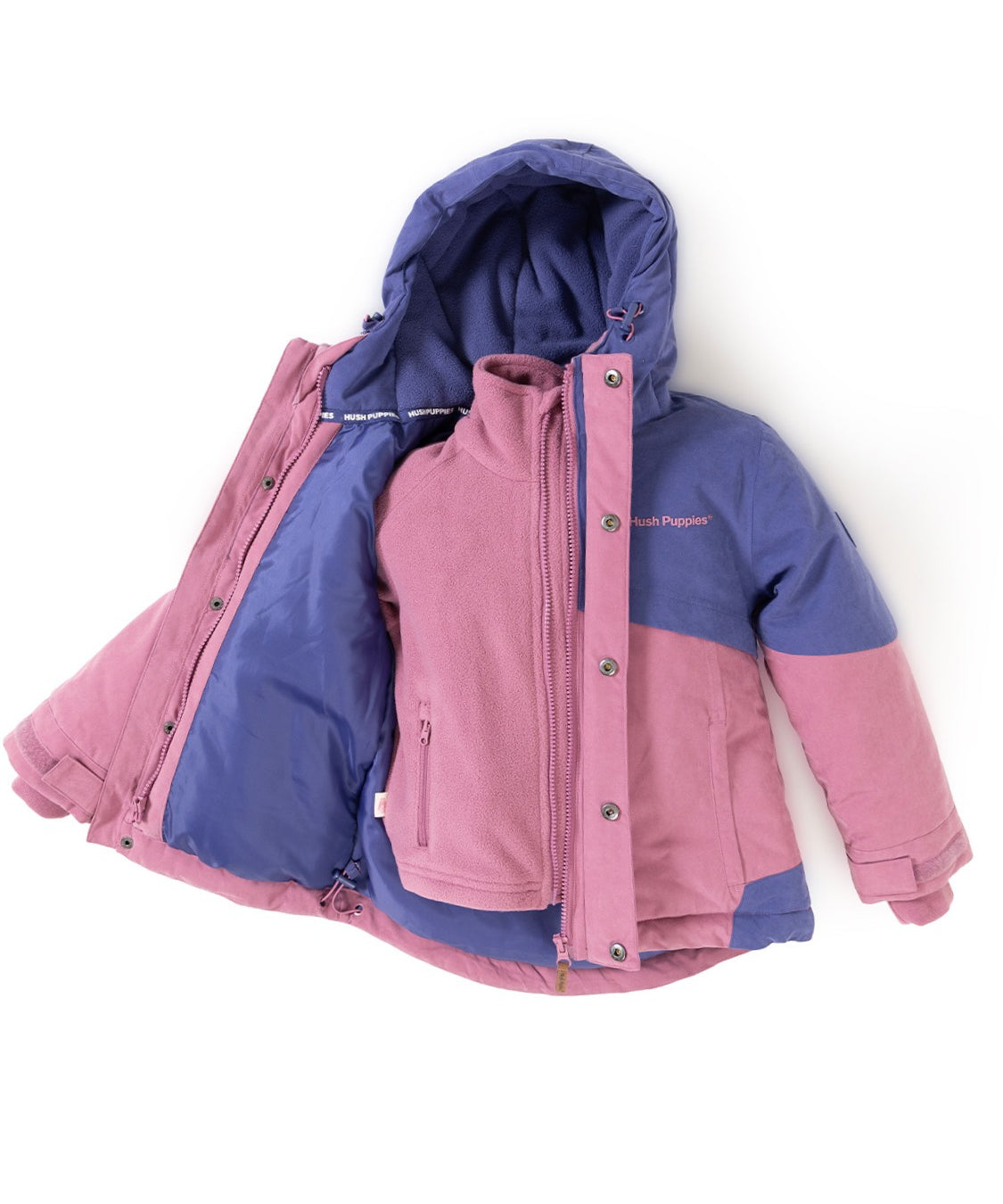 Parka Tres En Uno Waterproof Niña Optimus Rosado