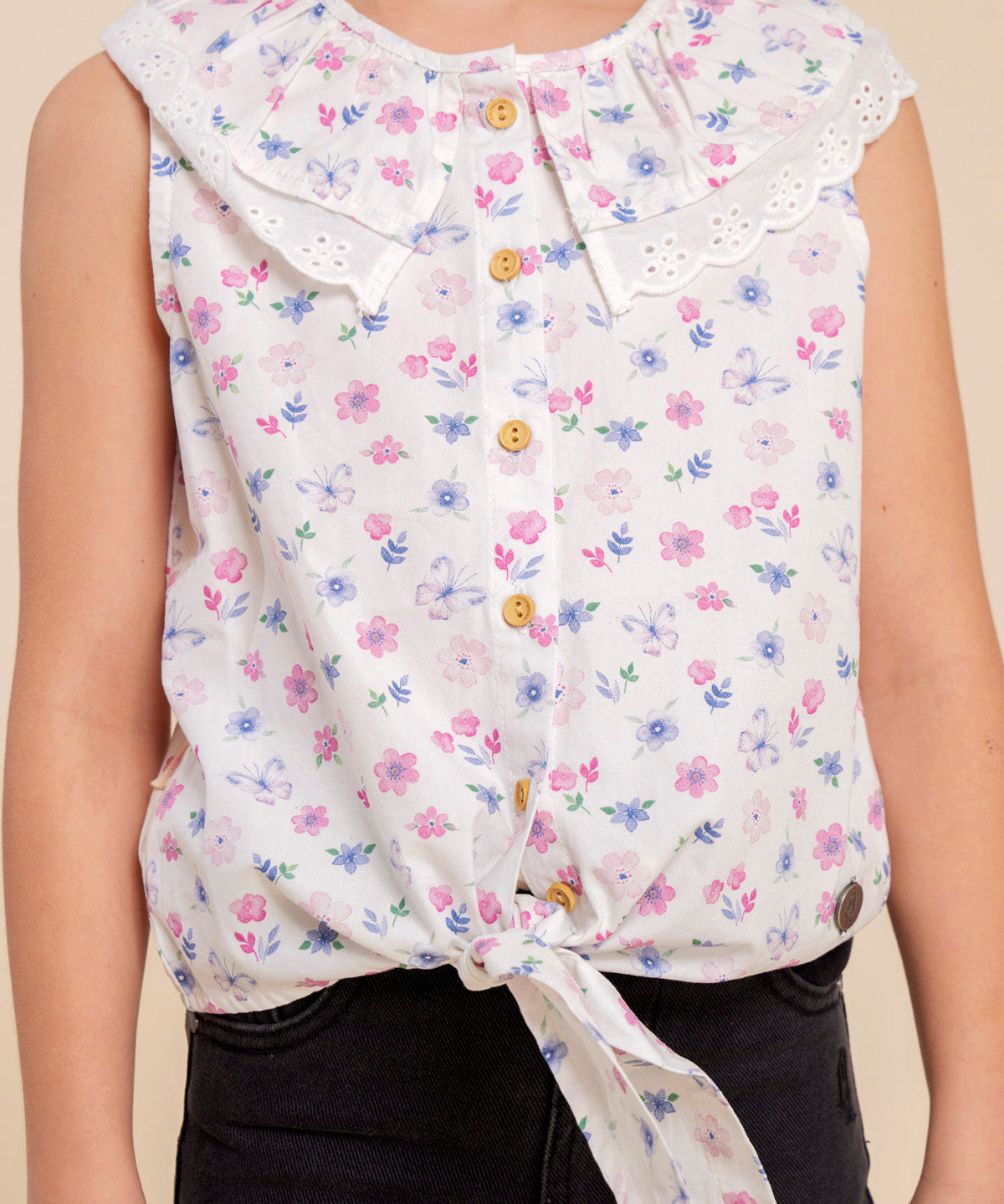 Blusa Niña Mariposa Blanco