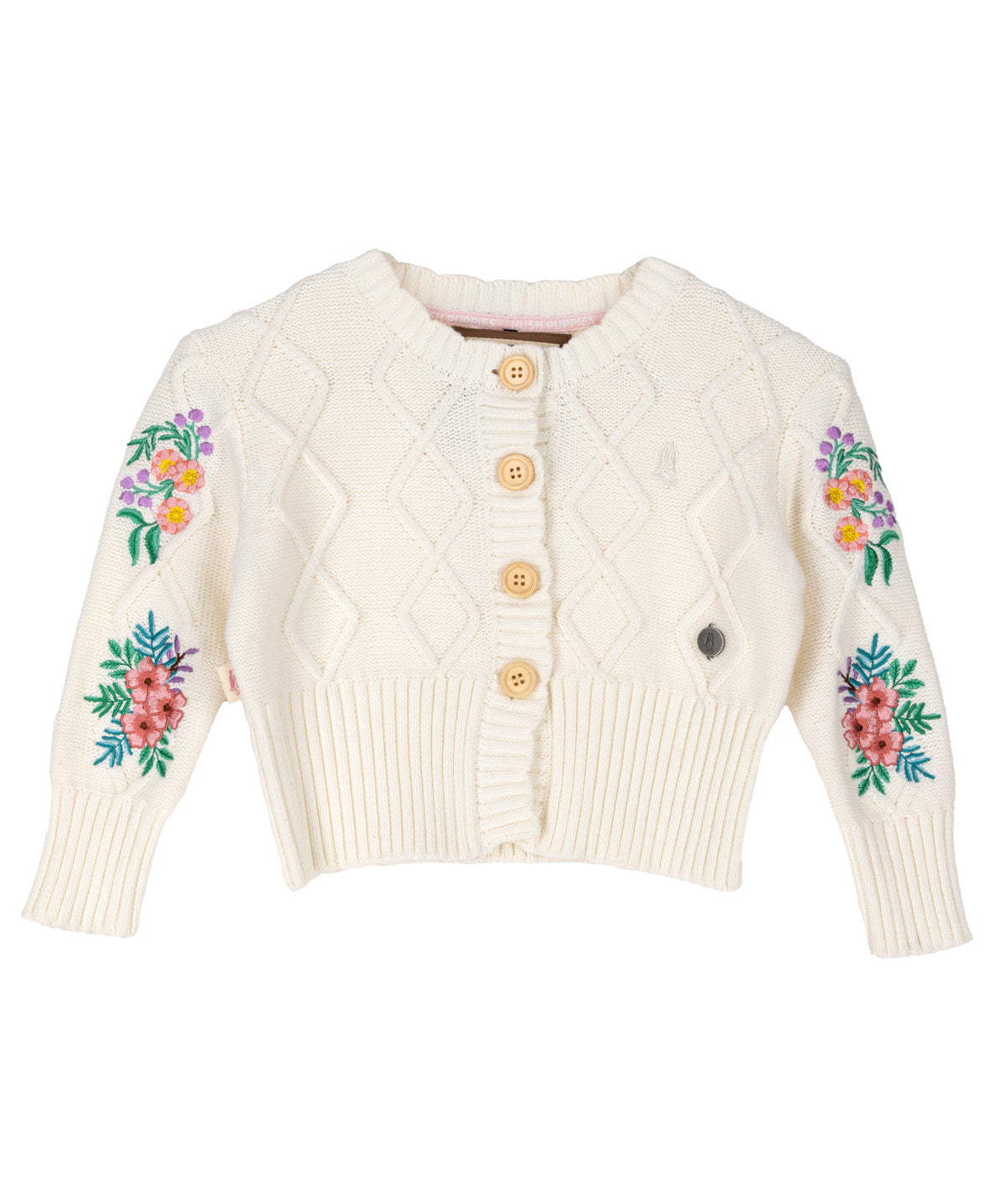 Chaleco Niña Rosas Beige