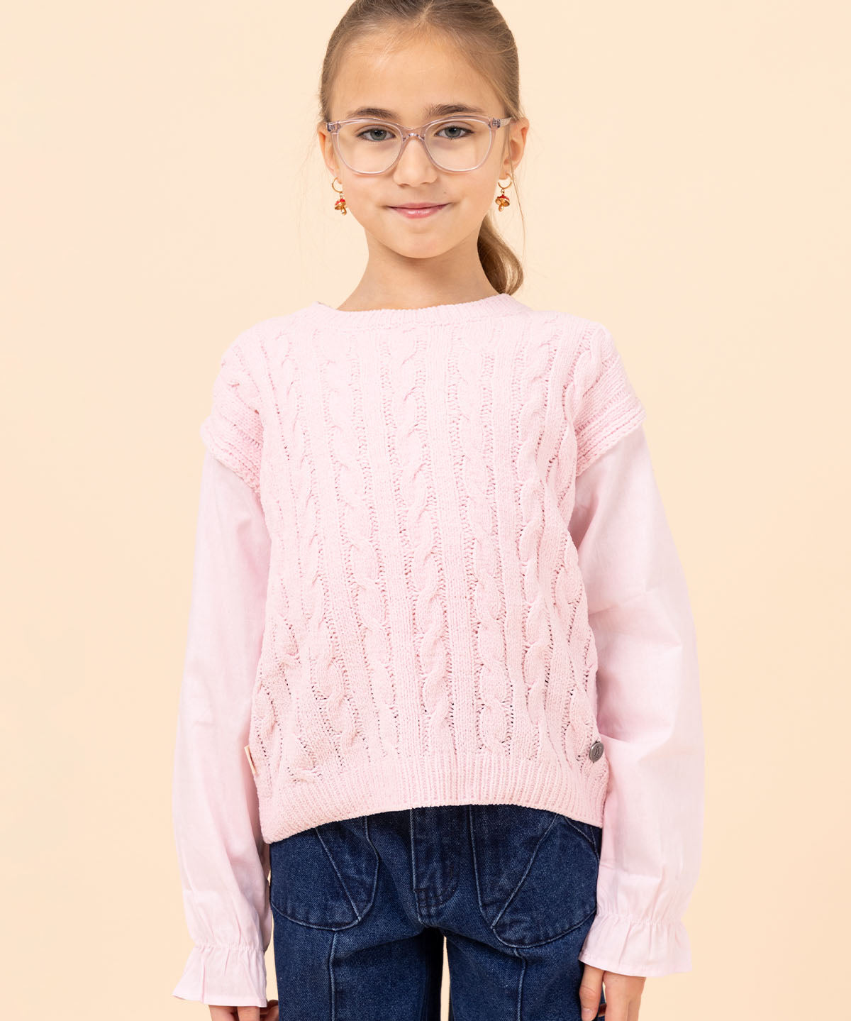 Chaleco Niña Fiore Rosado