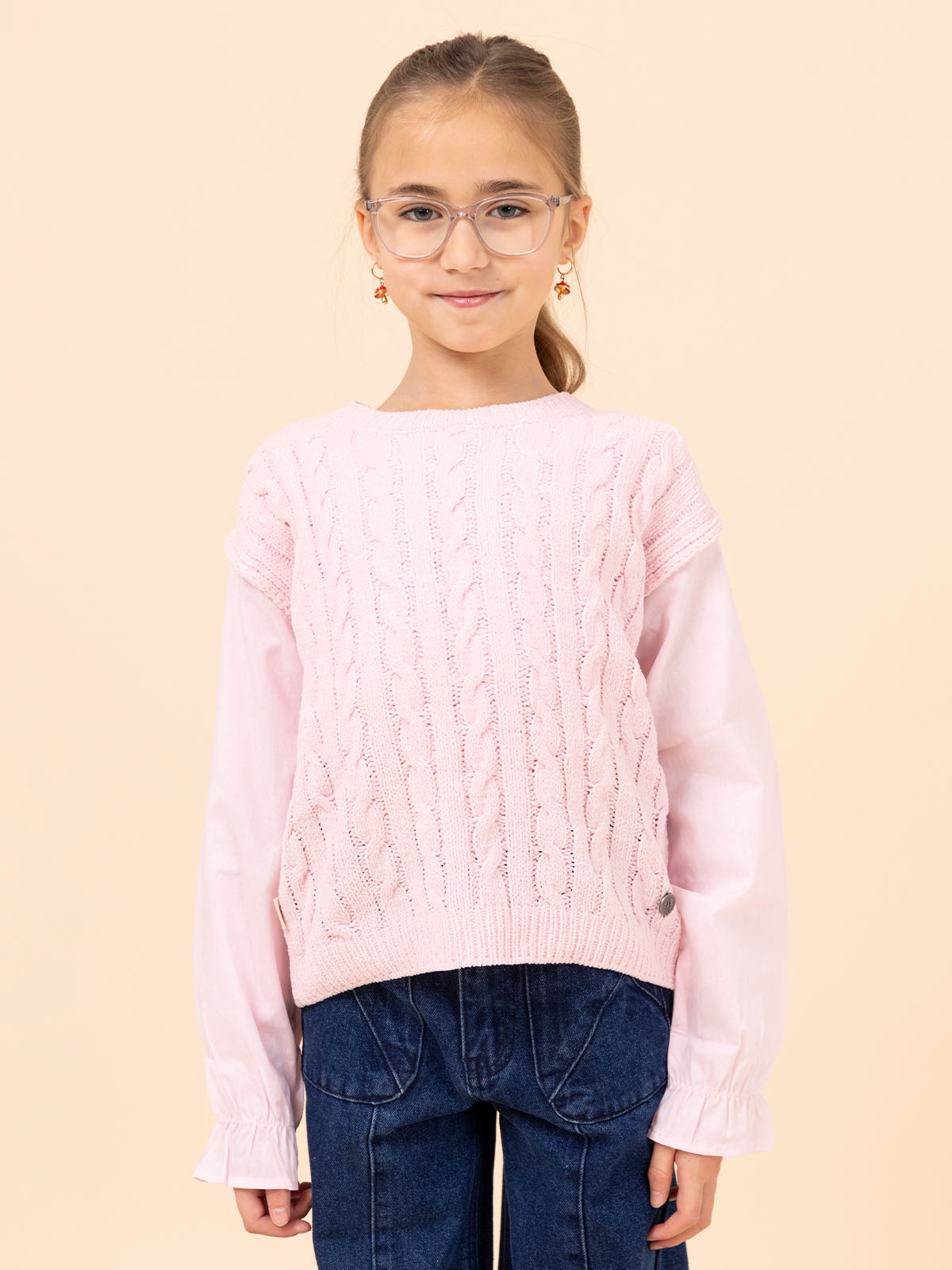 Chaleco Niña Fiore Rosado