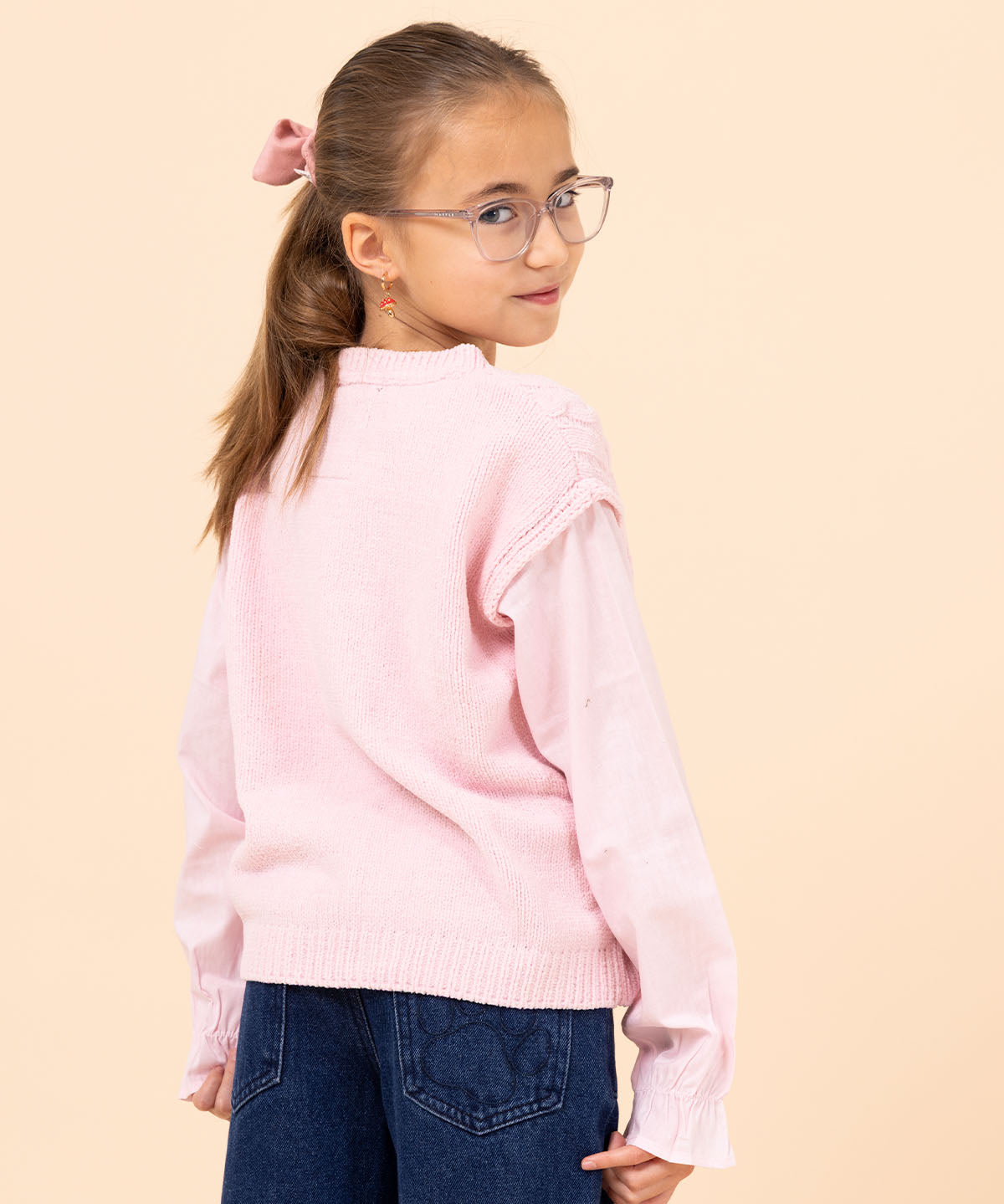 Chaleco Niña Fiore Rosado