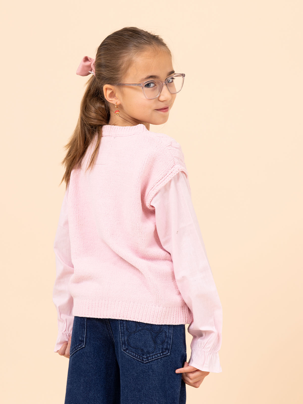 Chaleco Niña Fiore Rosado