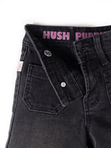 Jeans Pipa Niña Black Denim