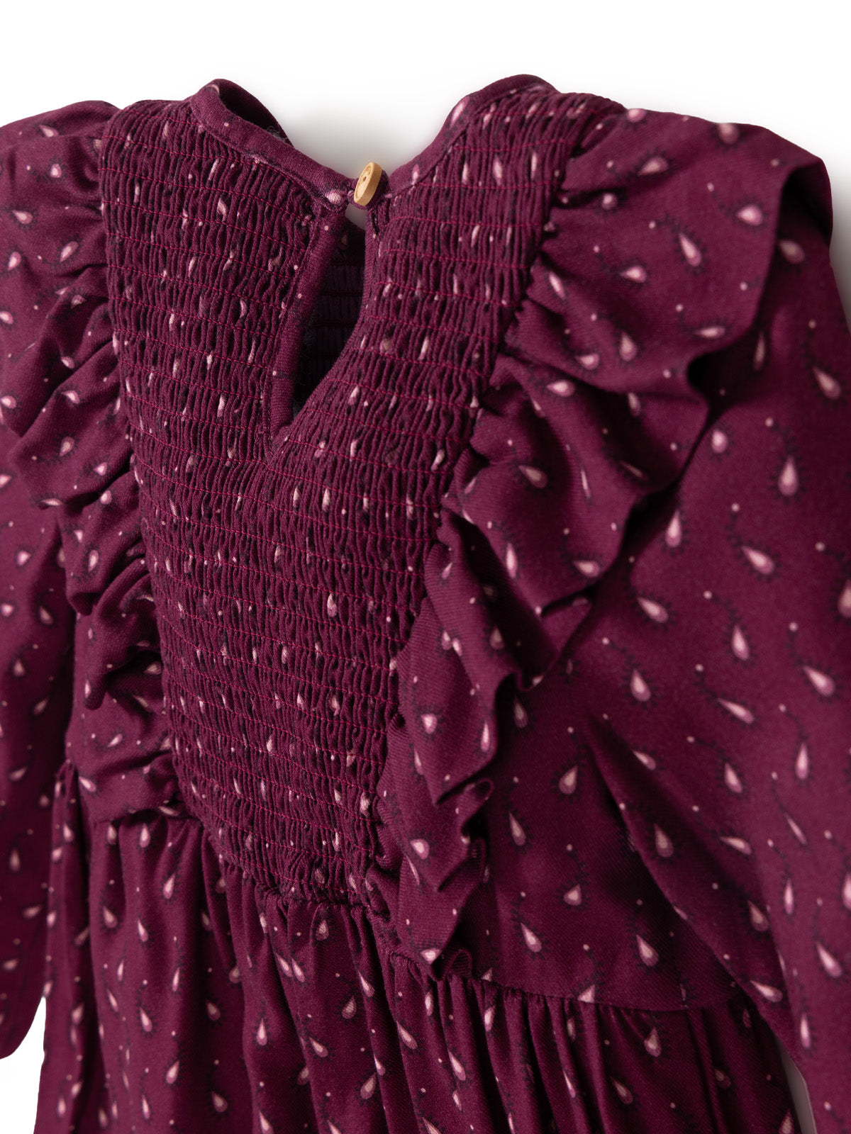 Vestido Blossom Niña Burdeo