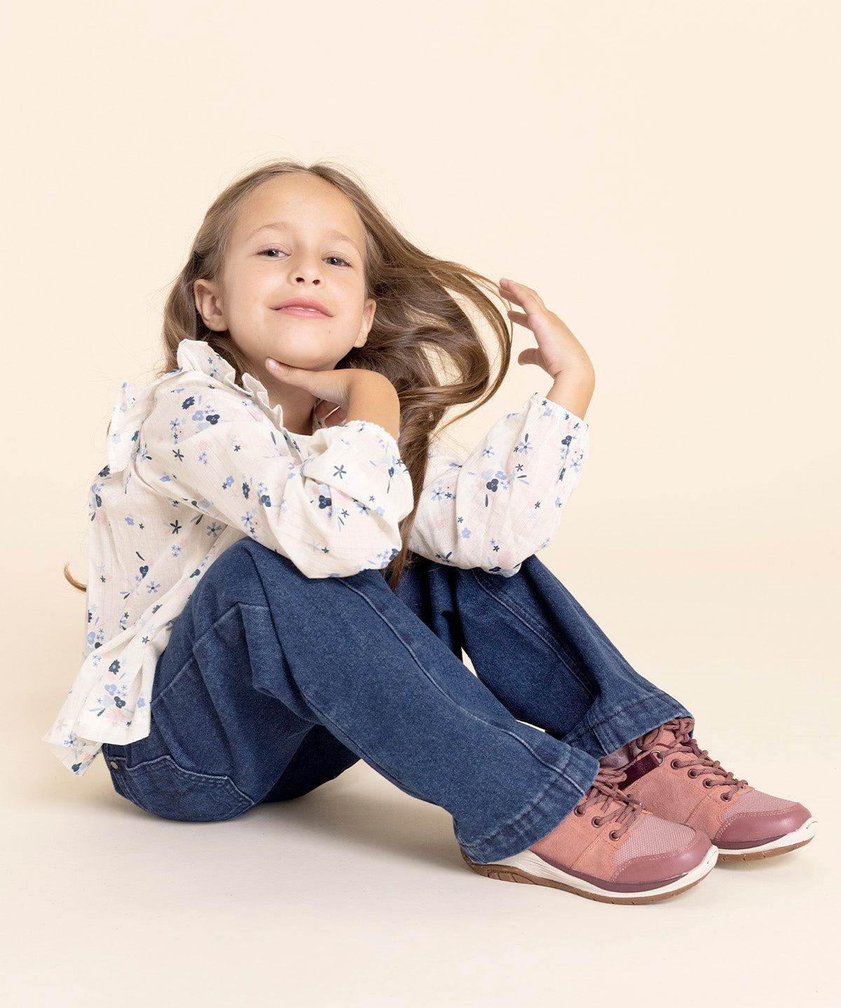Zapatilla Cuero Niña Moveland Rosado