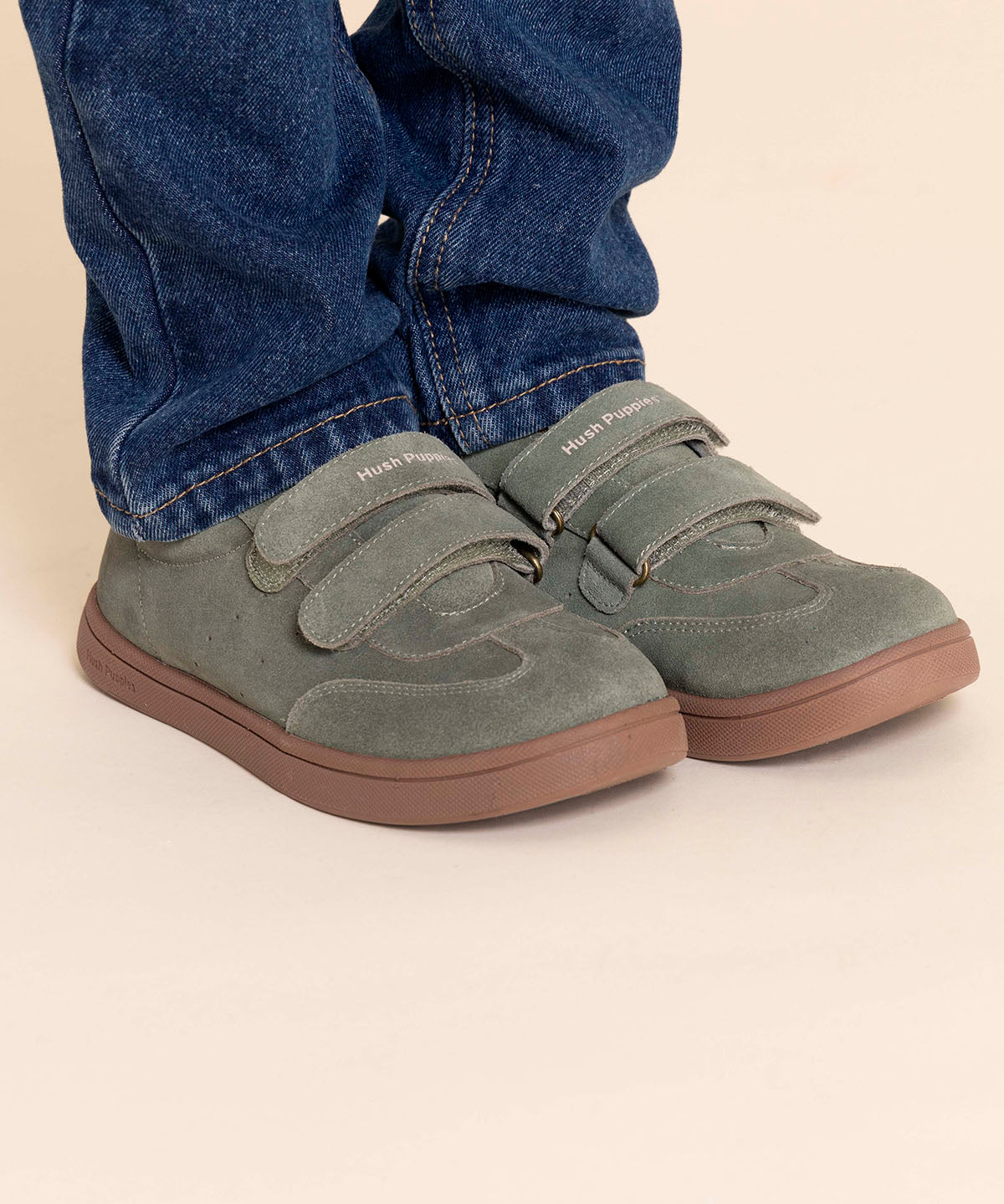 Zapatilla Cuero Niño Clara-K Verde