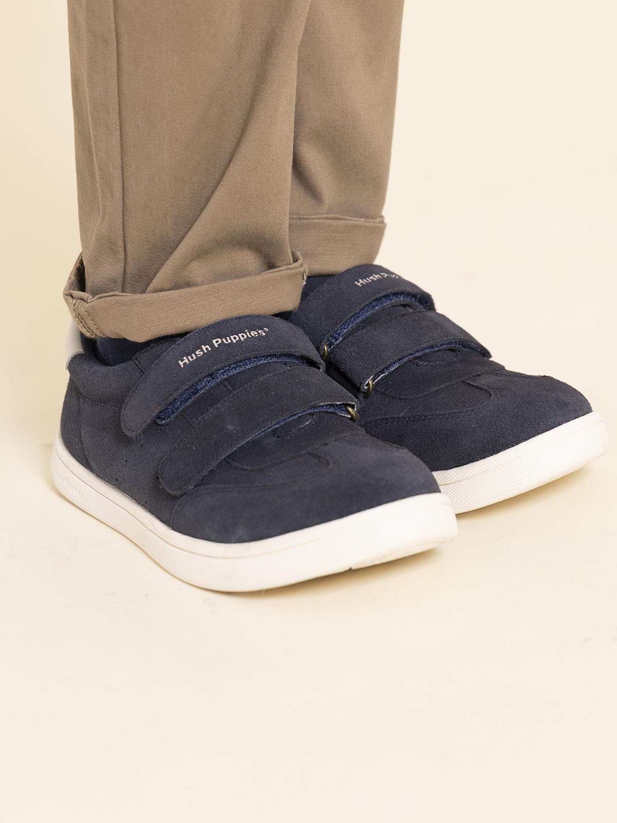 Zapatilla Cuero Niño Clara-K Azul