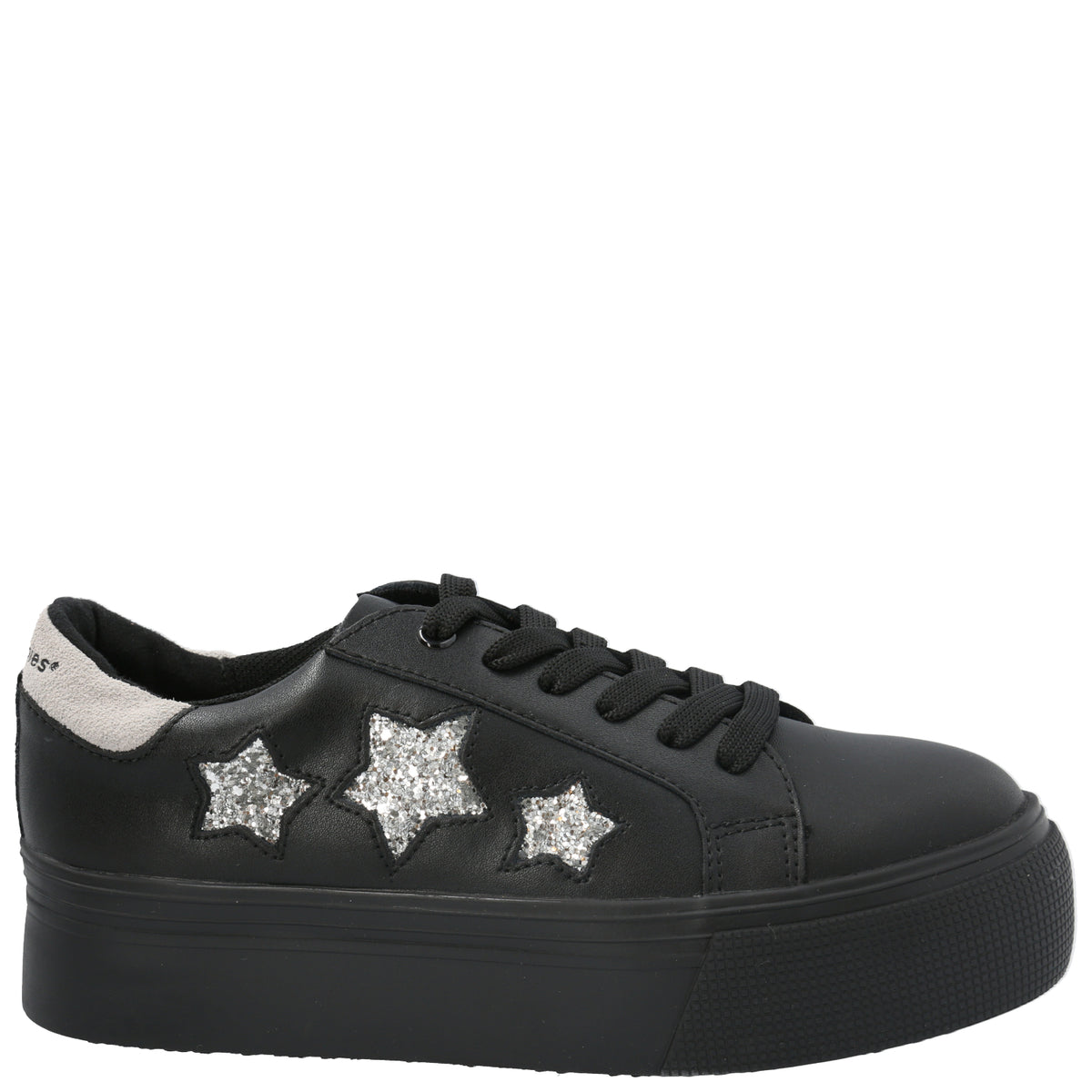 Zapatilla Cuero Niña Quens Negro