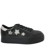 Zapatilla Cuero Niña Quens Negro