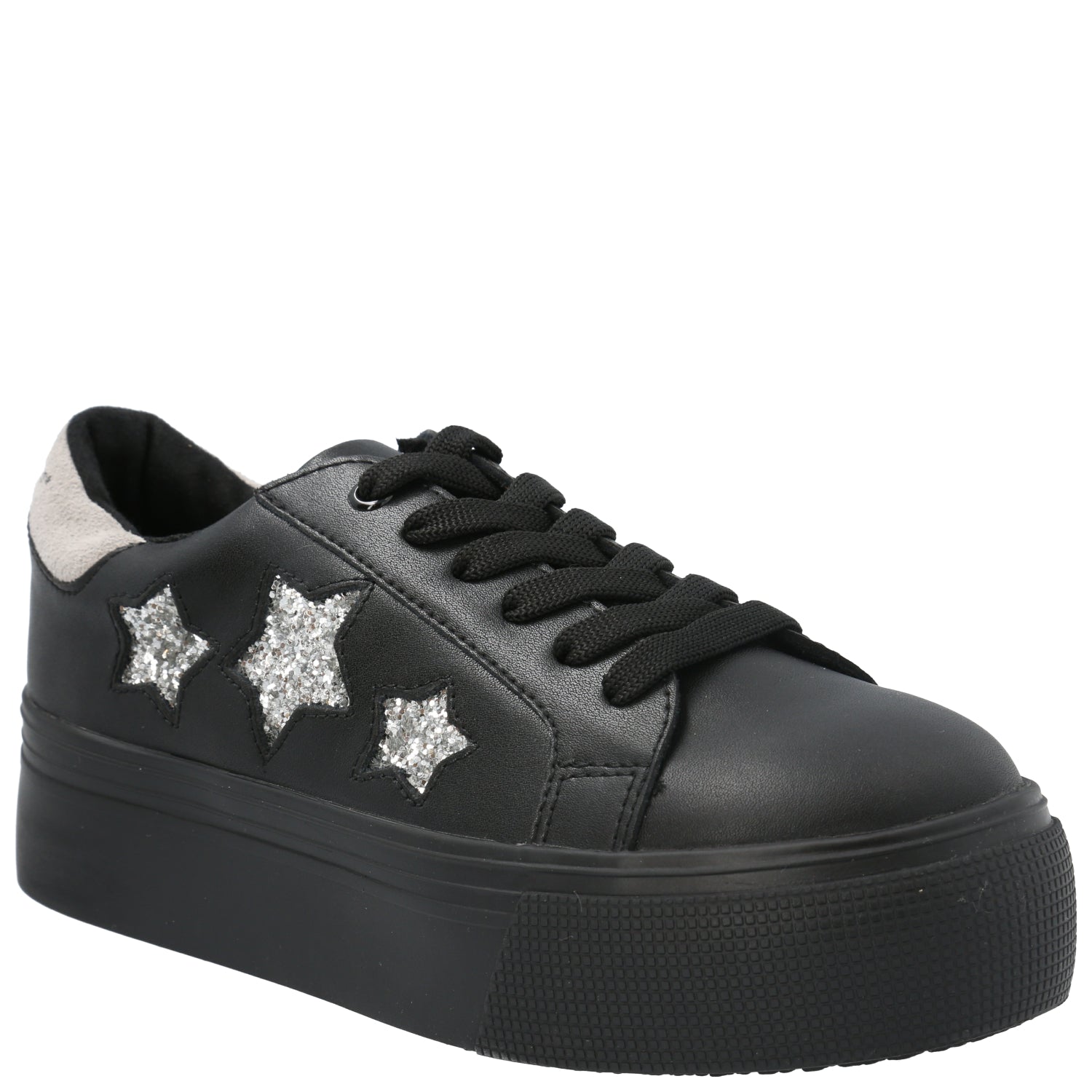 Zapatilla Cuero Niña Quens Negro