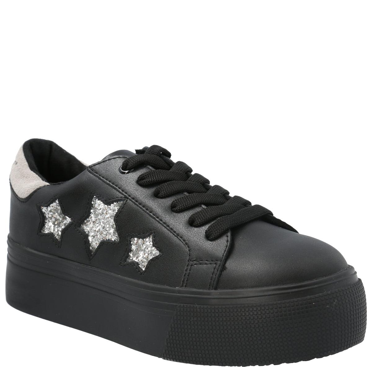Zapatilla Cuero Niña Quens Negro