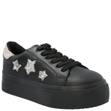 Zapatilla Cuero Niña Quens Negro