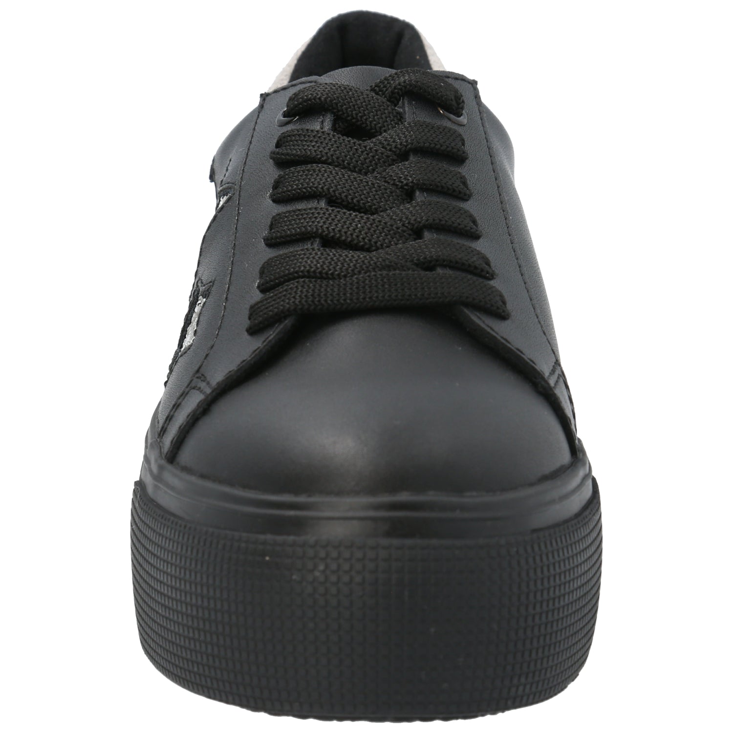 Zapatilla Cuero Niña Quens Negro