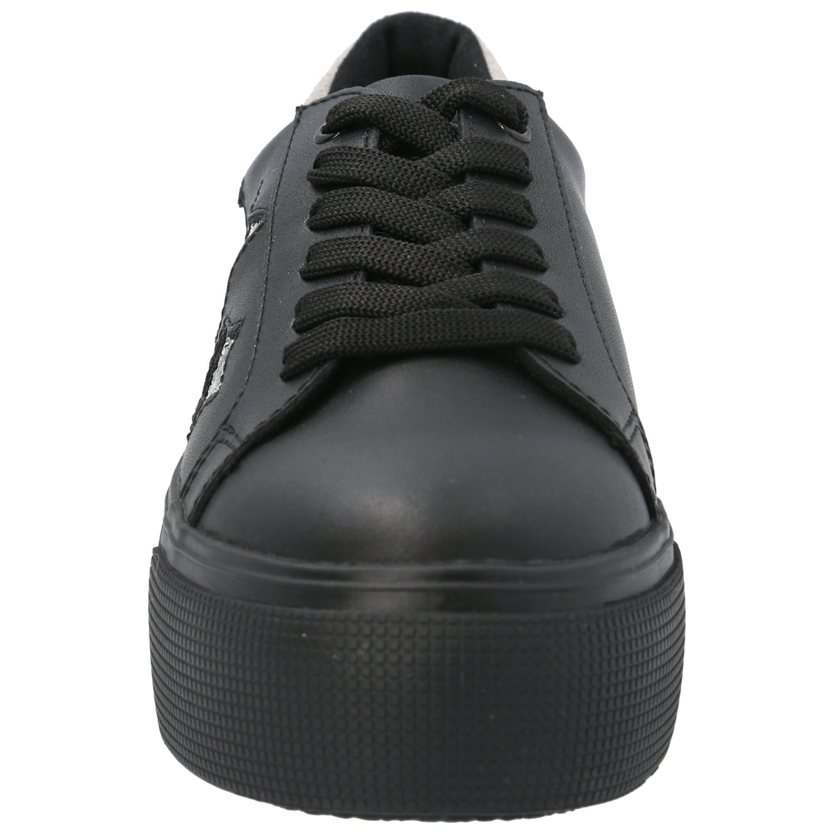 Zapatilla Cuero Niña Quens Negro