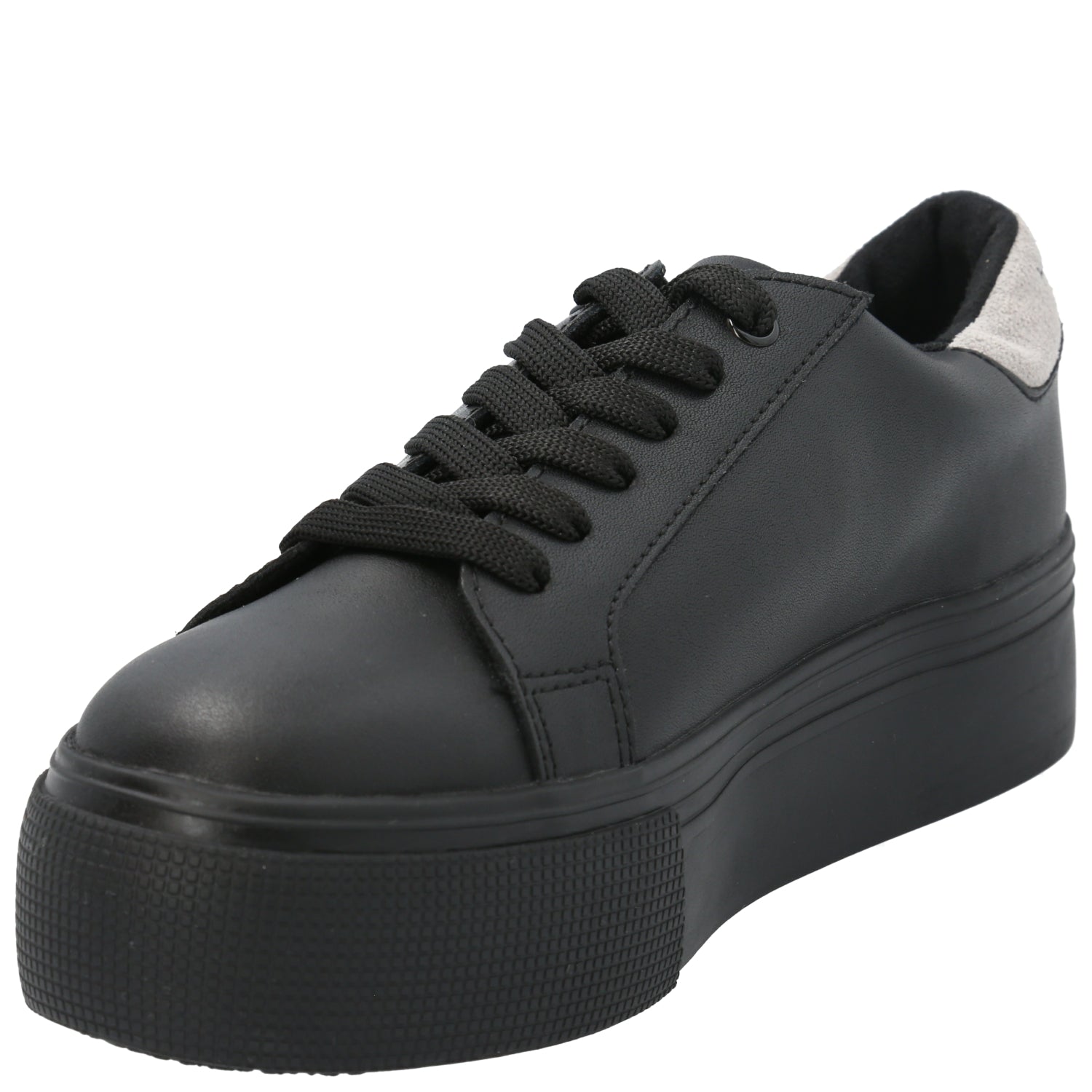 Zapatilla Cuero Niña Quens Negro
