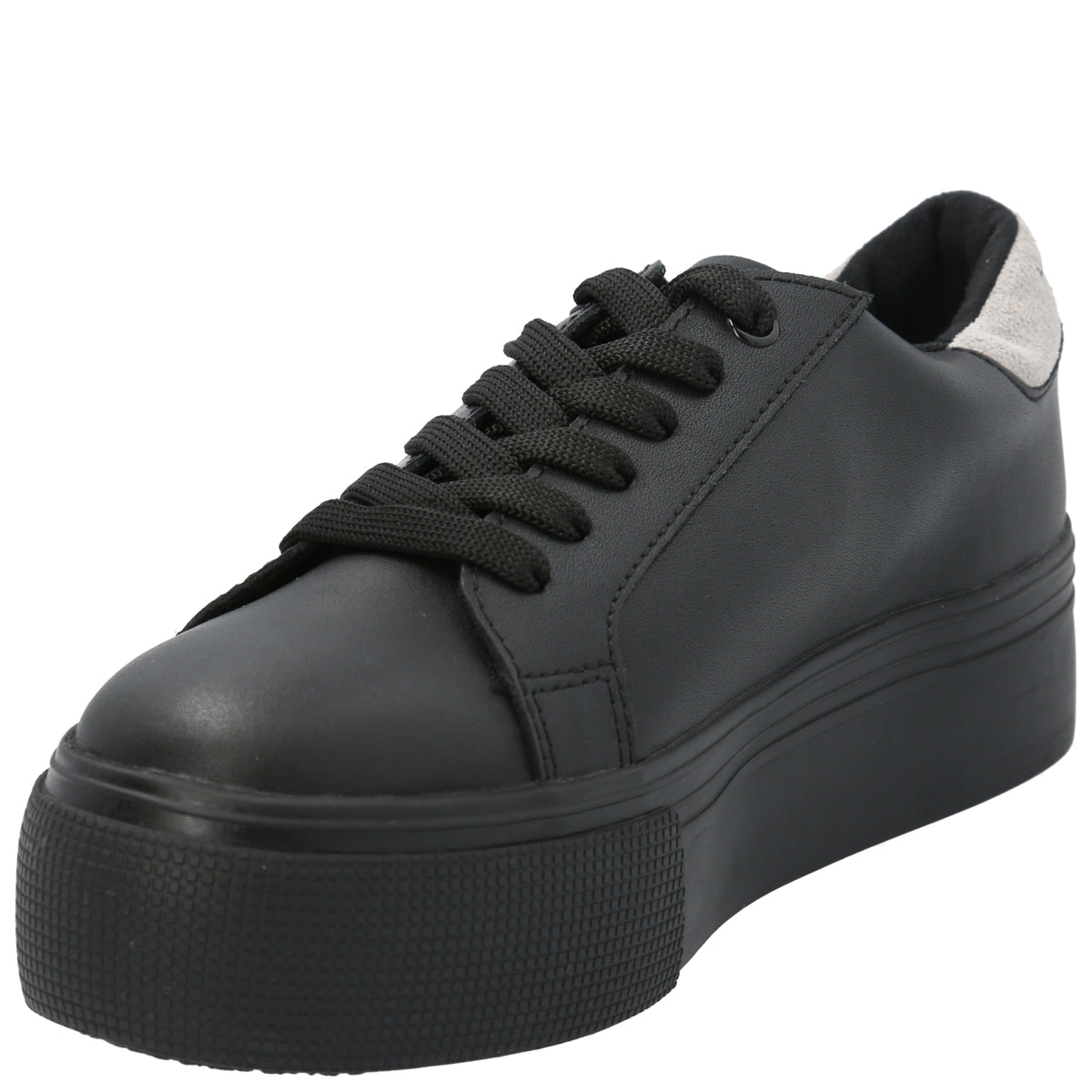 Zapatilla Cuero Niña Quens Negro