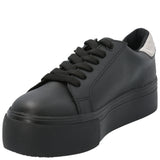 Zapatilla Cuero Niña Quens Negro