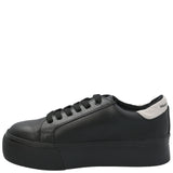 Zapatilla Cuero Niña Quens Negro
