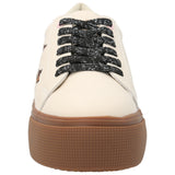 Zapatilla Cuero Niña Quens Beige