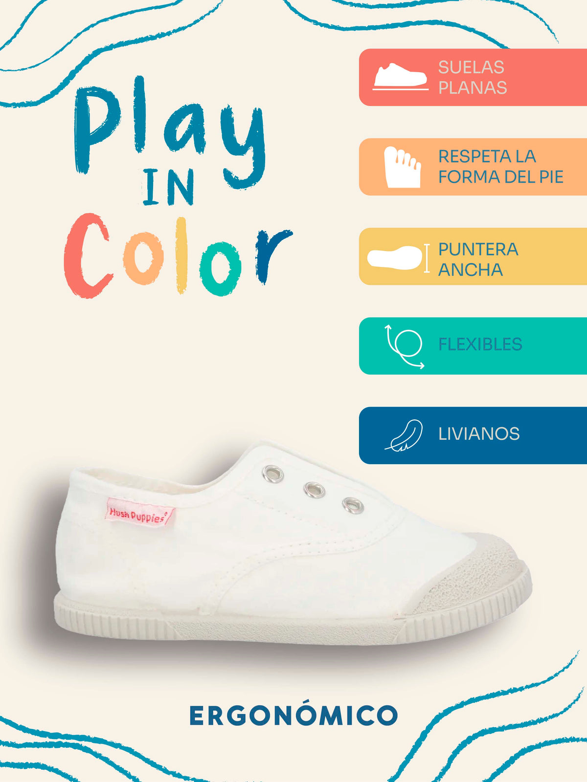 Zapatilla Niño Bare Sunset Blanco Hush Puppies Kids