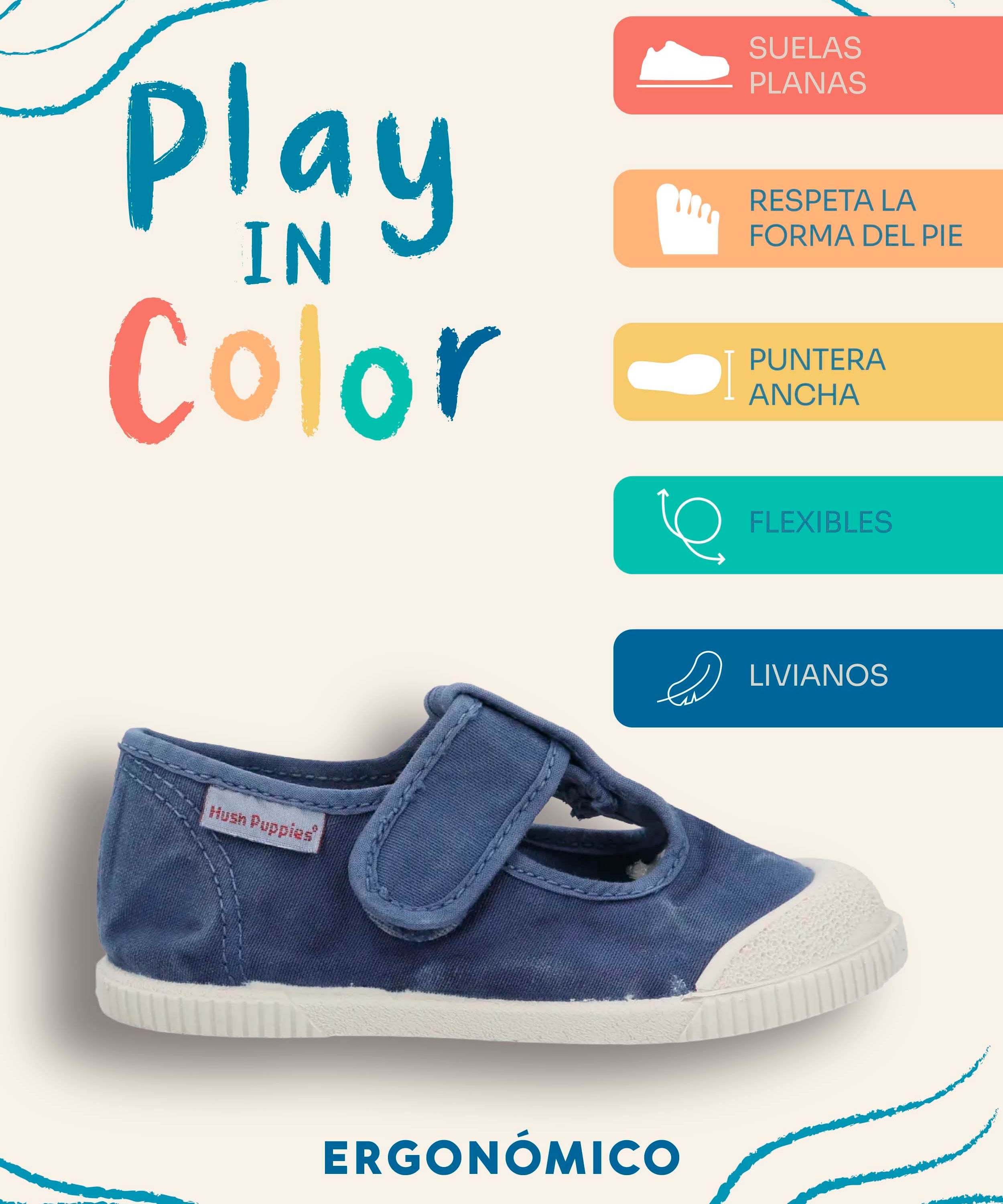 Guillermina Niño Topa Azul Hush Puppies Kids