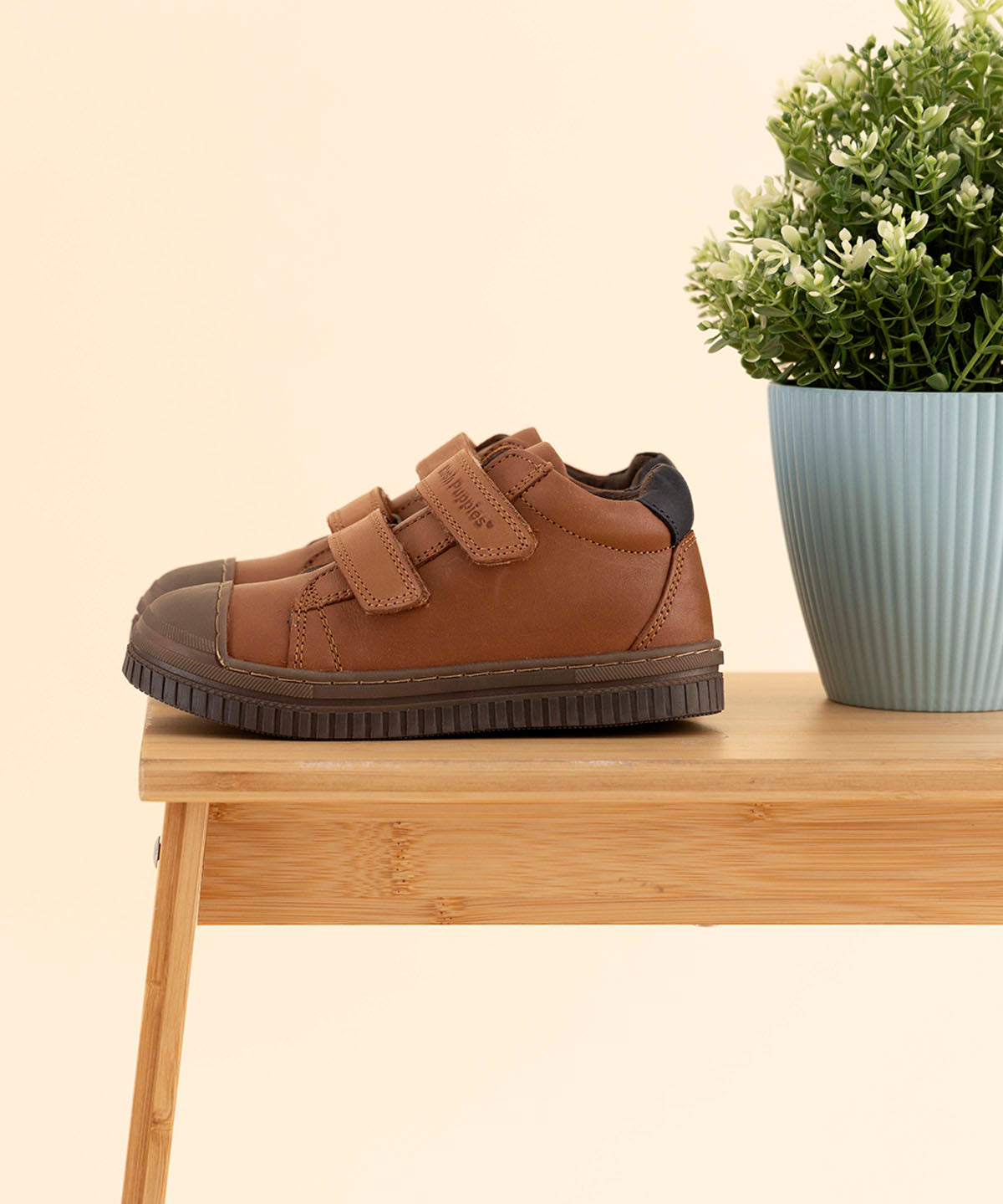 Zapatilla Cuero Niño Waco VL Café