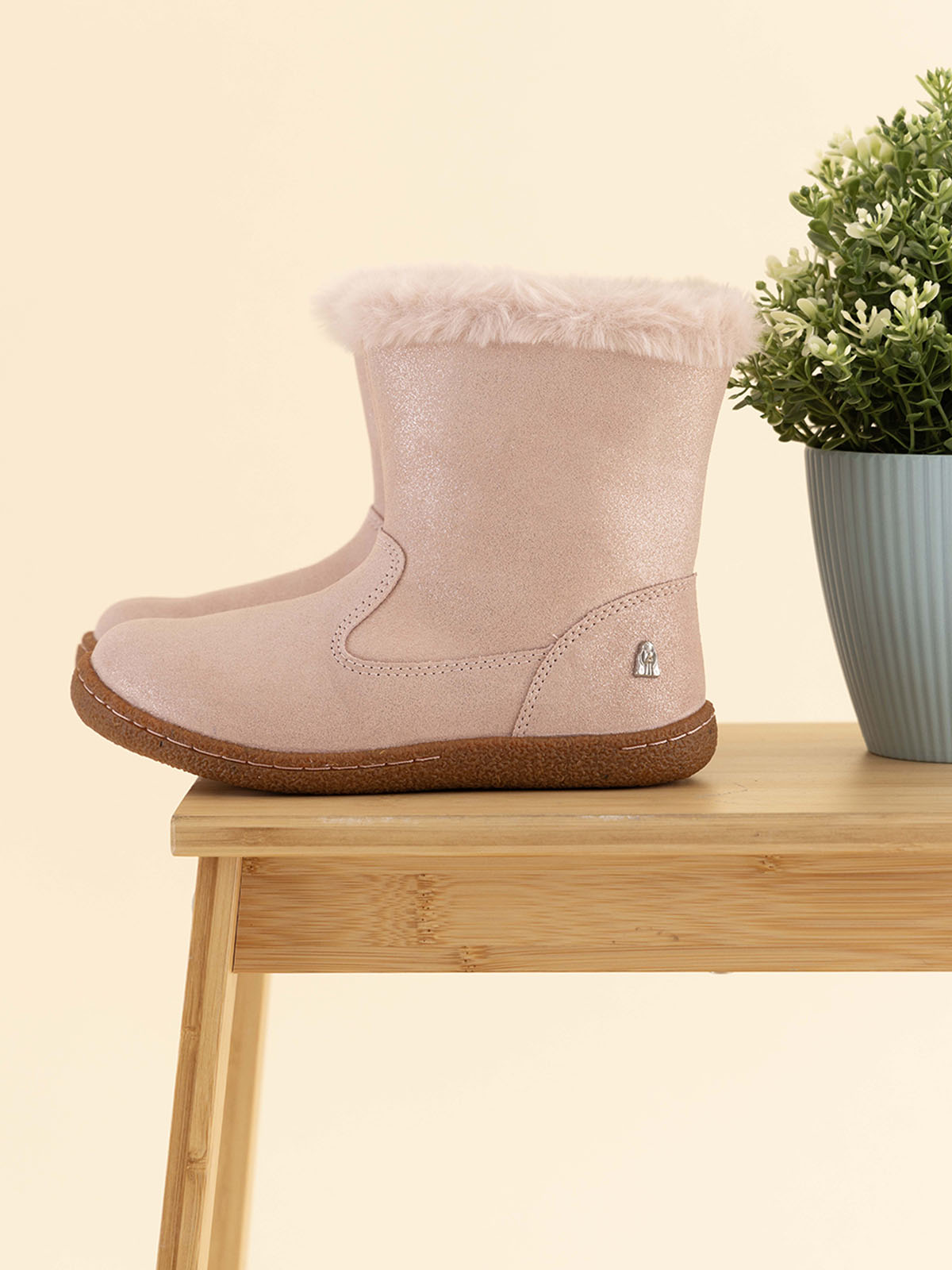 Bota Gamuza Niña Albury Rosada