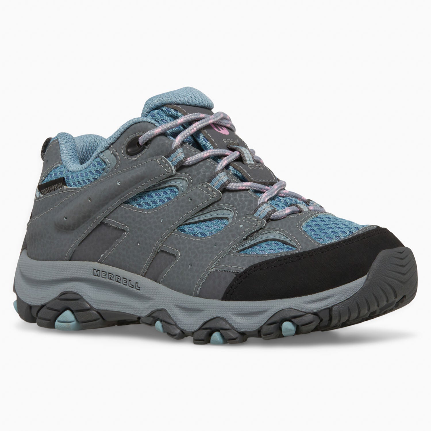 Zapatilla Niños Moab 3 Waterproof Gris/Celeste Merrell